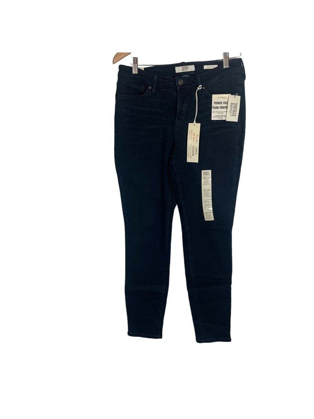 Vintage America The Boho Skinny Blue Denim Mid Rise Means Size 29 NWT